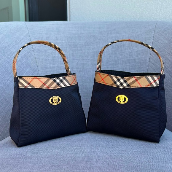 Rare Burberrys Nova Check Mini Hand Bag Navy blue - Picture 7 of 7